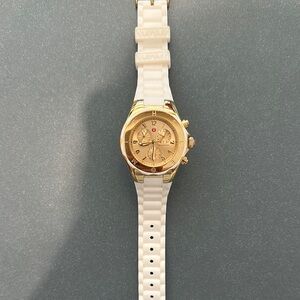 Michele Gold and White Women's Watch